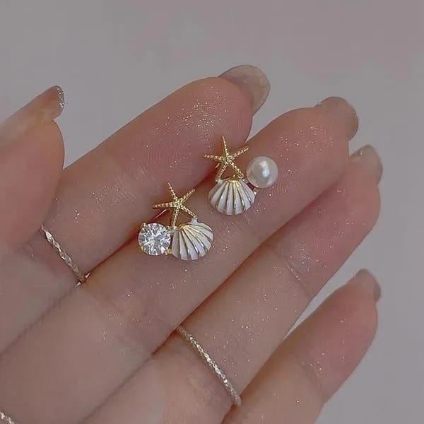 Golden Shell Ear Rings