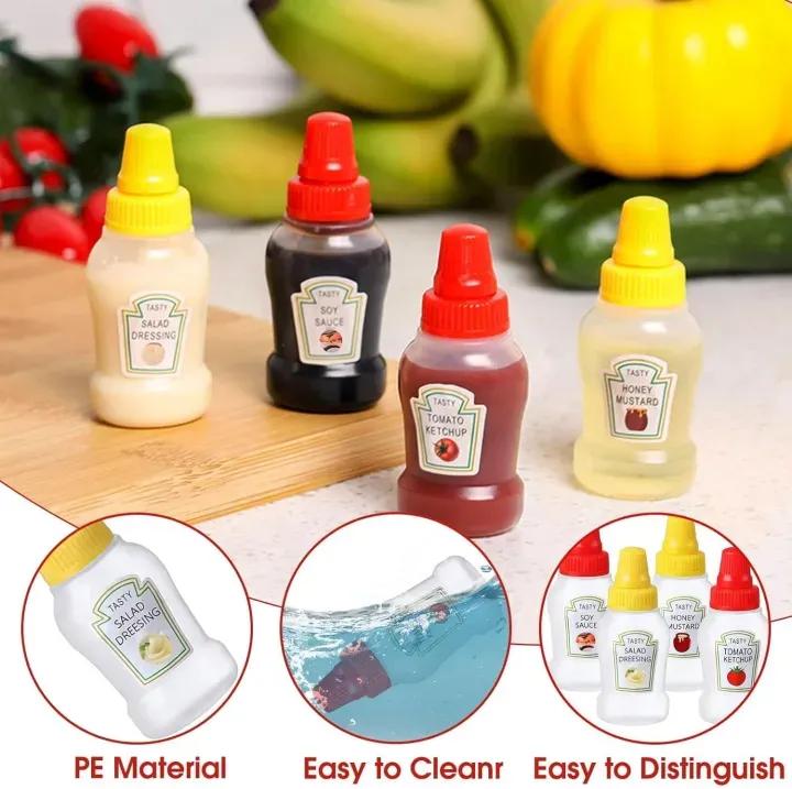 6 Pcs Refillable Ketchup and Sauce Bottle