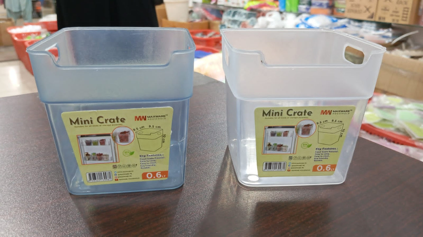 Refrigerator Food Storage Box Set – 4 Pcs Mini Crate Organizers (0.6L Each)