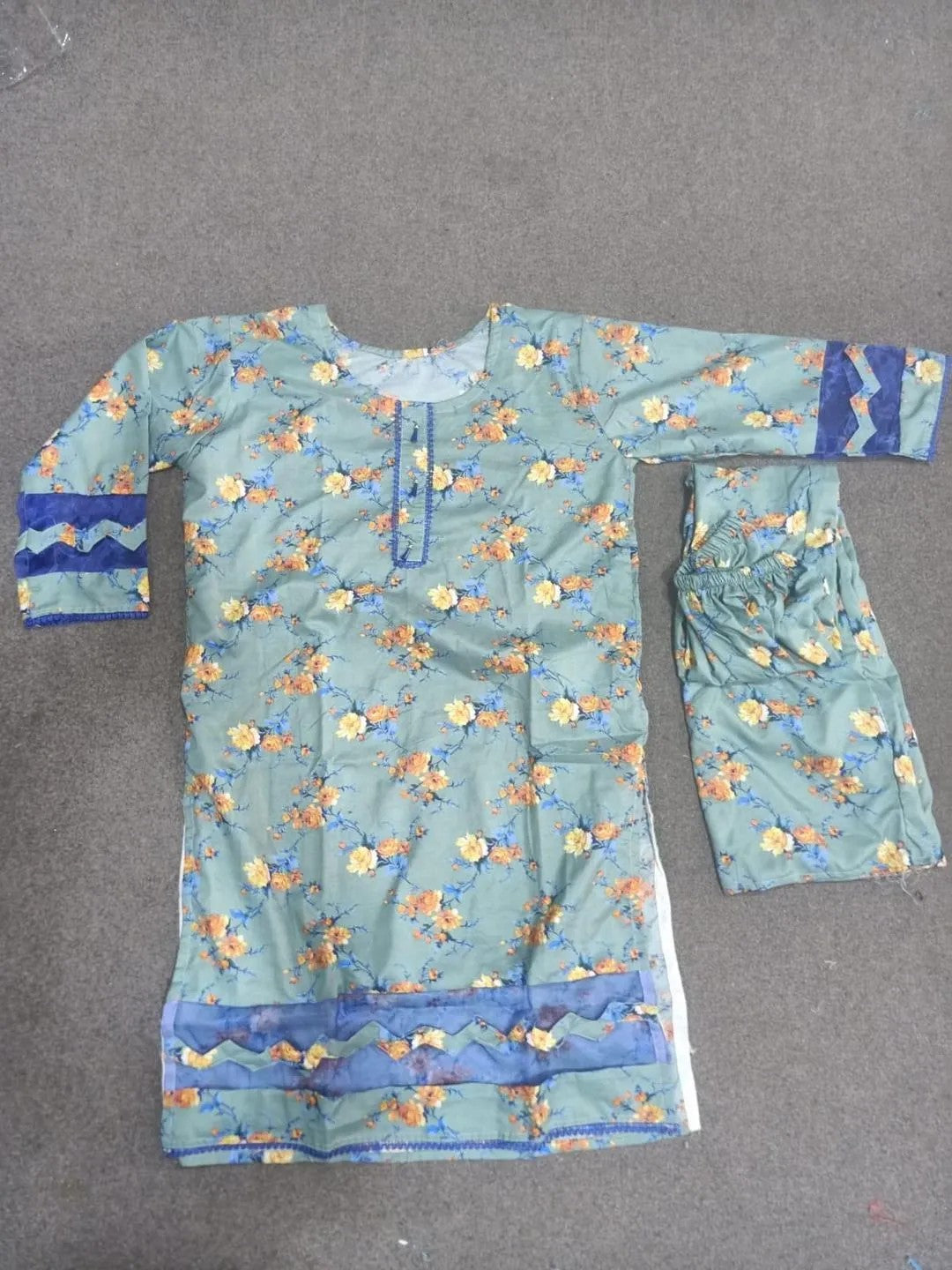 Stylish Printed Crystal Wool Shirt and Trouser Set - 2 Pcs