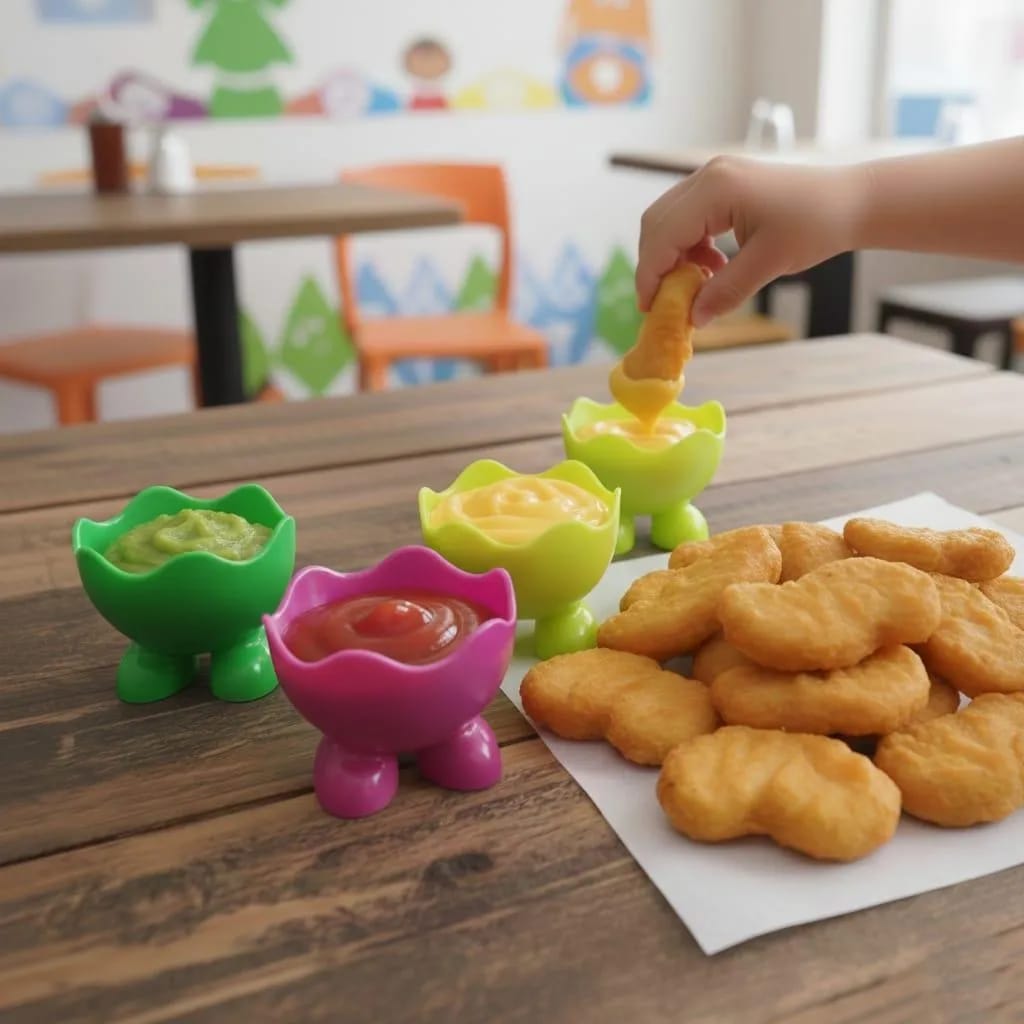 (Pack of 3 ) Cute Flower Shape Sauce Dip Bowl Set